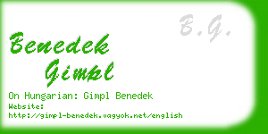 benedek gimpl business card